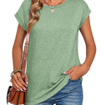 Nadorine Effortless Style Cap Short Sleeve Tops for Women Casual Work Office Loose Fit 2026 | Under $25