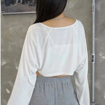 Tie Shrug Crop Cardigan (Open Front) - Nadorine (Us Only)