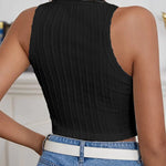 Nadorine Tank Top for Women Ribbed Knit Sleeveless Crop Tops Summer Crew Neck Cropped Racerback Camisole  (US Only)