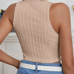 Nadorine Tank Top for Women Ribbed Knit Sleeveless Crop Tops Summer Crew Neck Cropped Racerback Camisole  (US Only)