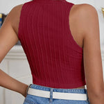 Nadorine Tank Top for Women Ribbed Knit Sleeveless Crop Tops Summer Crew Neck Cropped Racerback Camisole  (US Only)