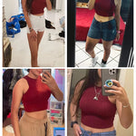 Nadorine Tank Top for Women Ribbed Knit Sleeveless Crop Tops Summer Crew Neck Cropped Racerback Camisole  (US Only)