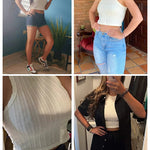 Nadorine Tank Top for Women Ribbed Knit Sleeveless Crop Tops Summer Crew Neck Cropped Racerback Camisole  (US Only)