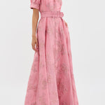 Lily Turner | Elegant Puffed Sleeve Maxi Dress For Women