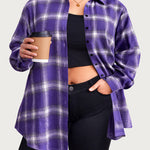Zeagoo Womens Plus Size Flannel Plaid Shirt