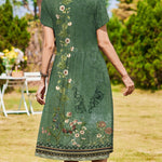 Nadorine Women Short Sleeve Midi Dress with Pockets (US Only)