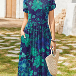 Nadorine Women Short Sleeve Midi Dress with Pockets (US Only)
