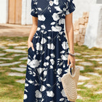 Nadorine Women Short Sleeve Midi Dress with Pockets (US Only)