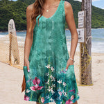 Nadorine Loose V Neck Sleeveless Sundresses Swimsuit Coverup