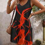 Nadorine Loose V Neck Sleeveless Sundresses Swimsuit Coverup