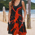 Nadorine Loose V Neck Sleeveless Sundresses Swimsuit Coverup