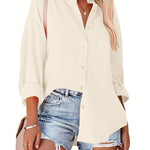 Nadorine Casual Oversized Long Sleeve Button Down Shirt for Women Casual Loose Business Casual 2026 | Under $40
