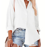 Nadorine Casual Oversized Long Sleeve Button Down Shirt for Women Casual Loose Business Casual 2026 | Under $40