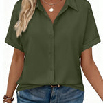 Dressy Casual Short Sleeve Button Down Shirts (US Only)