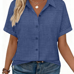 Dressy Casual Short Sleeve Button Down Shirts (US Only)