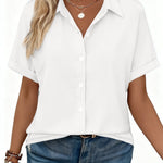 Dressy Casual Short Sleeve Button Down Shirts (US Only)