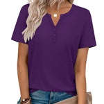 Nadorine Casual Vacation V Neck Short Sleeve T-Shirt for Women Casual Business Work Office 2026 | Under $25