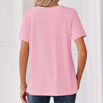 Nadorine Casual Vacation V Neck Short Sleeve T-Shirt for Women Casual Business Work Office 2026 | Under $25