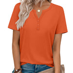 Nadorine Casual Vacation V Neck Short Sleeve T-Shirt for Women Casual Business Work Office 2026 | Under $25