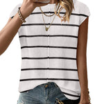 Nadorine Cap Sleeve Sweater Vest Sleeveless Knit Tops