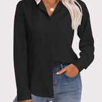 Nadorine Women's Button Down Shirts Classic Fit Dress Shirt