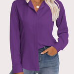 Nadorine Women's Button Down Shirts Classic Fit Dress Shirt