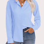 Nadorine Women's Button Down Shirts Classic Fit Dress Shirt