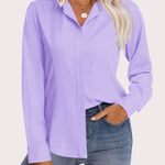 Nadorine Women's Button Down Shirts Classic Fit Dress Shirt