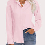 Nadorine Women's Button Down Shirts Classic Fit Dress Shirt