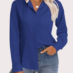Nadorine Women's Button Down Shirts Classic Fit Dress Shirt