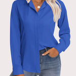 Nadorine Women's Button Down Shirts Classic Fit Dress Shirt