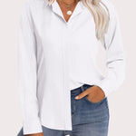 Nadorine Women's Button Down Shirts Classic Fit Dress Shirt