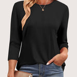 Nadorine Women's Casual 3/4 Sleeve T-Shirts Cute Tunic Tops
