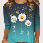 Nadorine Women's Casual 3/4 Sleeve T-Shirts Cute Tunic Tops