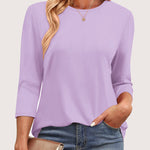 Nadorine Women's Casual 3/4 Sleeve T-Shirts Cute Tunic Tops