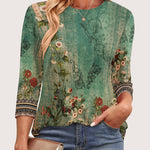 Nadorine Women's Casual 3/4 Sleeve T-Shirts Cute Tunic Tops