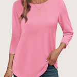 Nadorine Women's Casual 3/4 Sleeve T-Shirts Cute Tunic Tops
