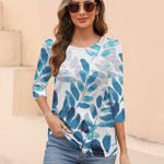 Nadorine Women's Casual 3/4 Sleeve T-Shirts Cute Tunic Tops