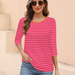 Nadorine Women's Casual 3/4 Sleeve T-Shirts Cute Tunic Tops