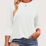 Nadorine Women's Casual 3/4 Sleeve T-Shirts Cute Tunic Tops