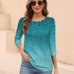 Nadorine Women's Casual 3/4 Sleeve T-Shirts Cute Tunic Tops