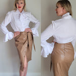 Women Bow Tie Neck Blouses Ruffle Long Sleeve Shirts Button-Down Office Work Casual Tops XS-3XL - Nadorine (Us Only)