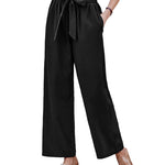Women Long Lounge Pants with Pockets High Waisted Wide Leg Business Work Trousers Pant - Nadorine (Us Only)