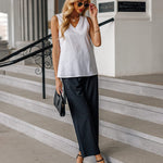 Women Long Lounge Pants with Pockets High Waisted Wide Leg Business Work Trousers Pant - Nadorine (Us Only)