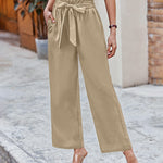 Women Long Lounge Pants with Pockets High Waisted Wide Leg Business Work Trousers Pant - Nadorine (Us Only)
