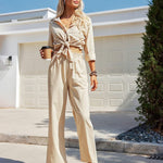 Women Long Lounge Pants with Pockets High Waisted Wide Leg Business Work Trousers Pant - Nadorine (Us Only)