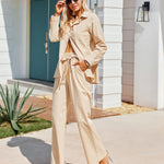 Women Long Lounge Pants with Pockets High Waisted Wide Leg Business Work Trousers Pant - Nadorine (Us Only)