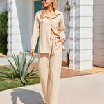 Women Long Lounge Pants with Pockets High Waisted Wide Leg Business Work Trousers Pant - Nadorine (Us Only)