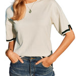 Nadorine Knit Short Sleeve Tops
