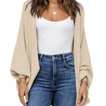Nadorine Open Front Oversized Batwing Sleeve Knit Cardigan
